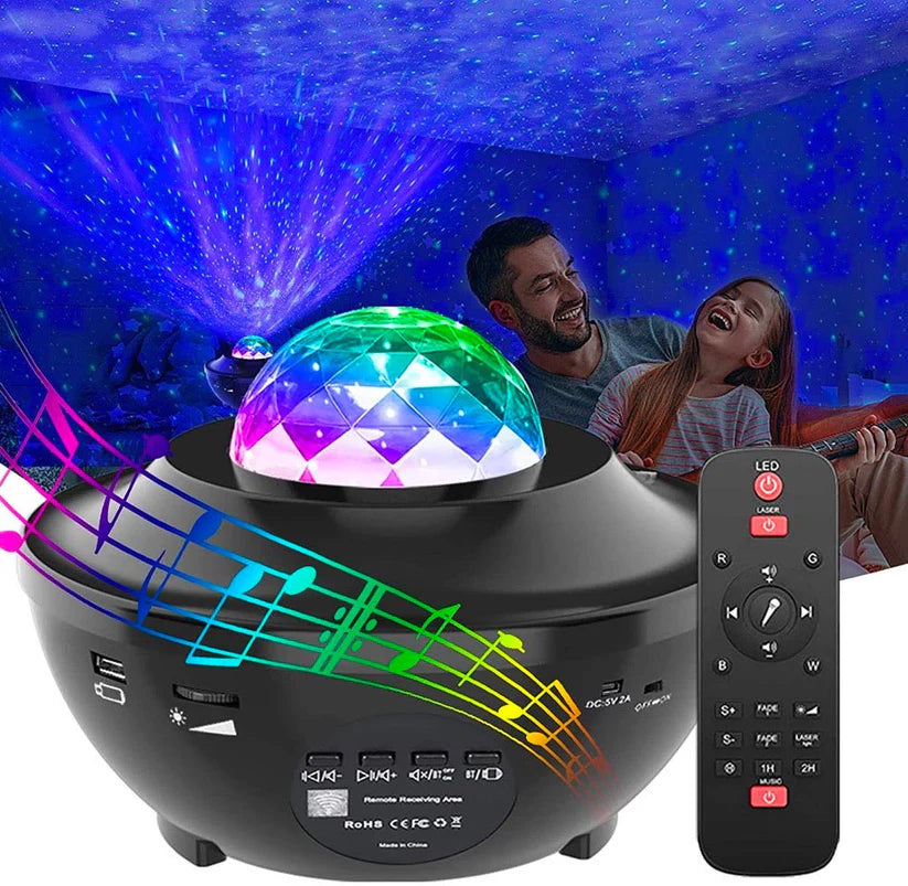 🌌 Remote Control Galaxy Star Projector Lamp with Bluetooth Speaker