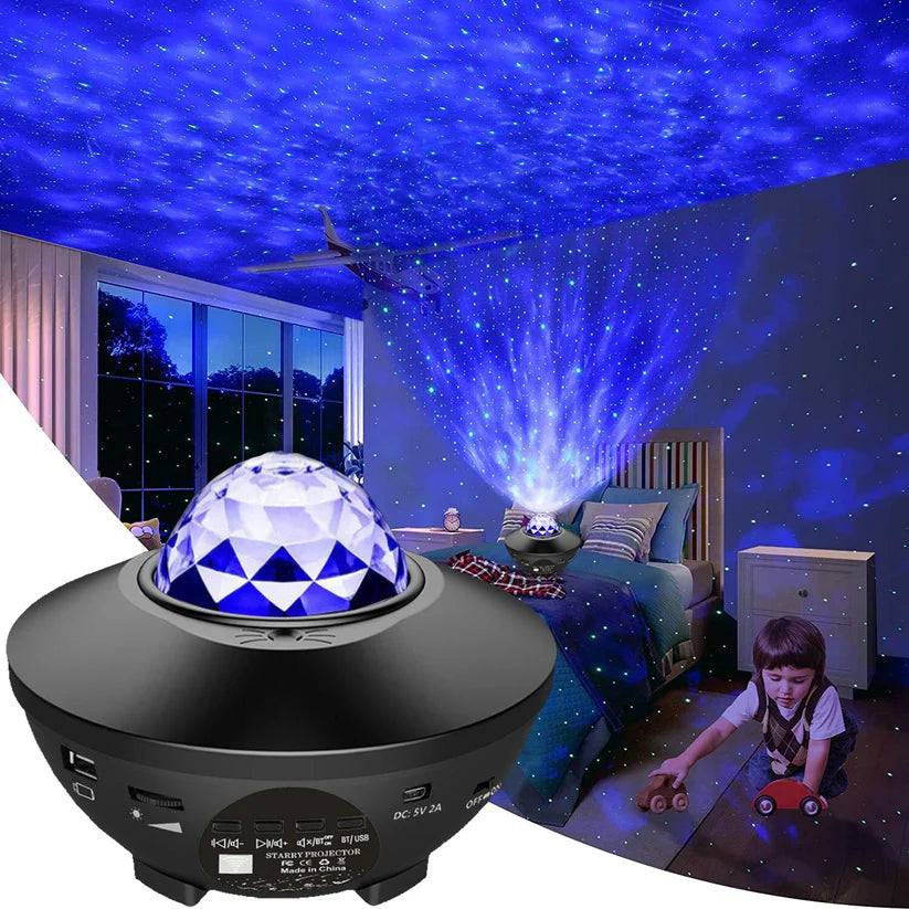 🌌 Remote Control Galaxy Star Projector Lamp with Bluetooth Speaker